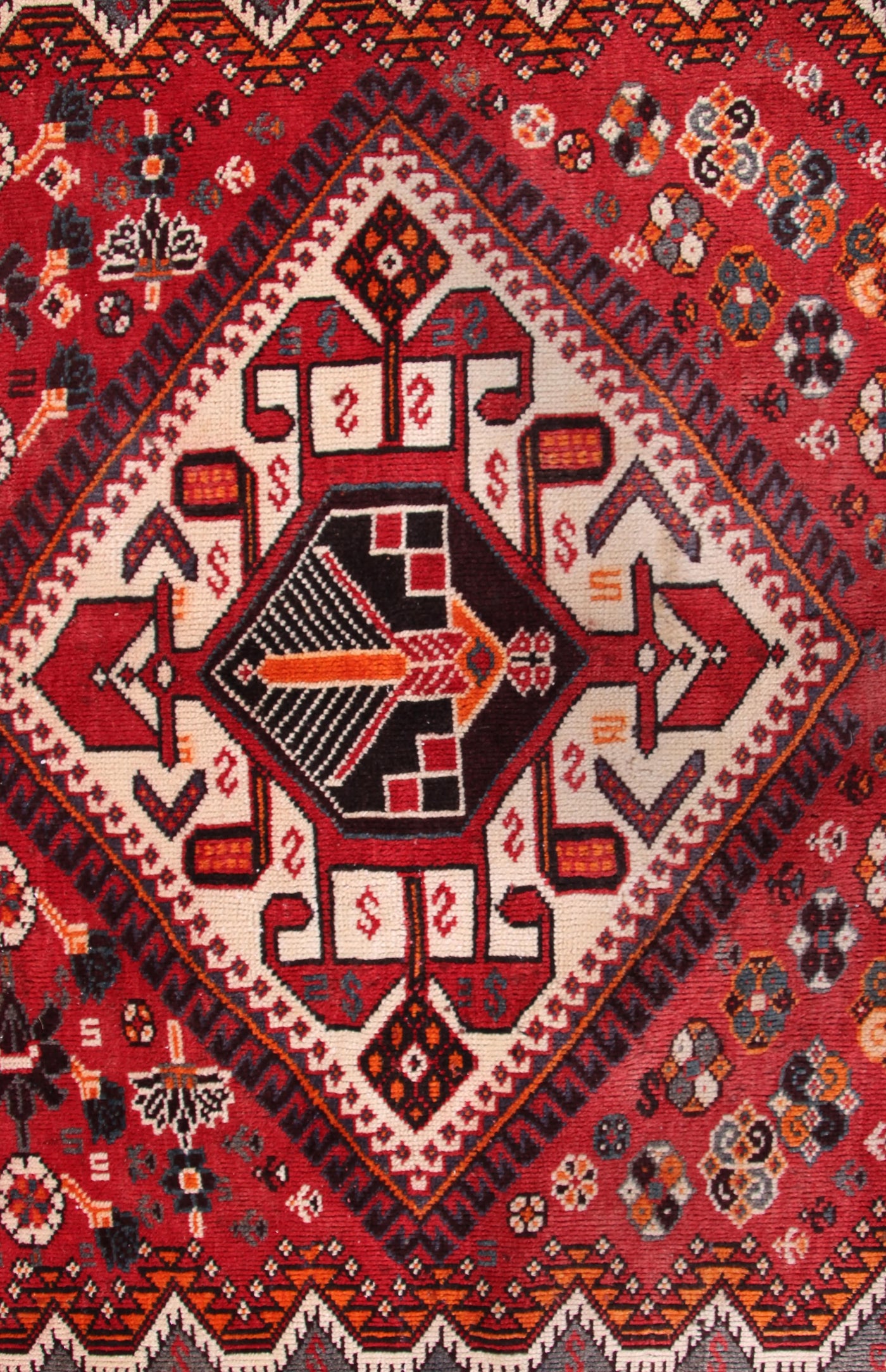 Vintage Shiraz Persian Rug – Crimson Compass
