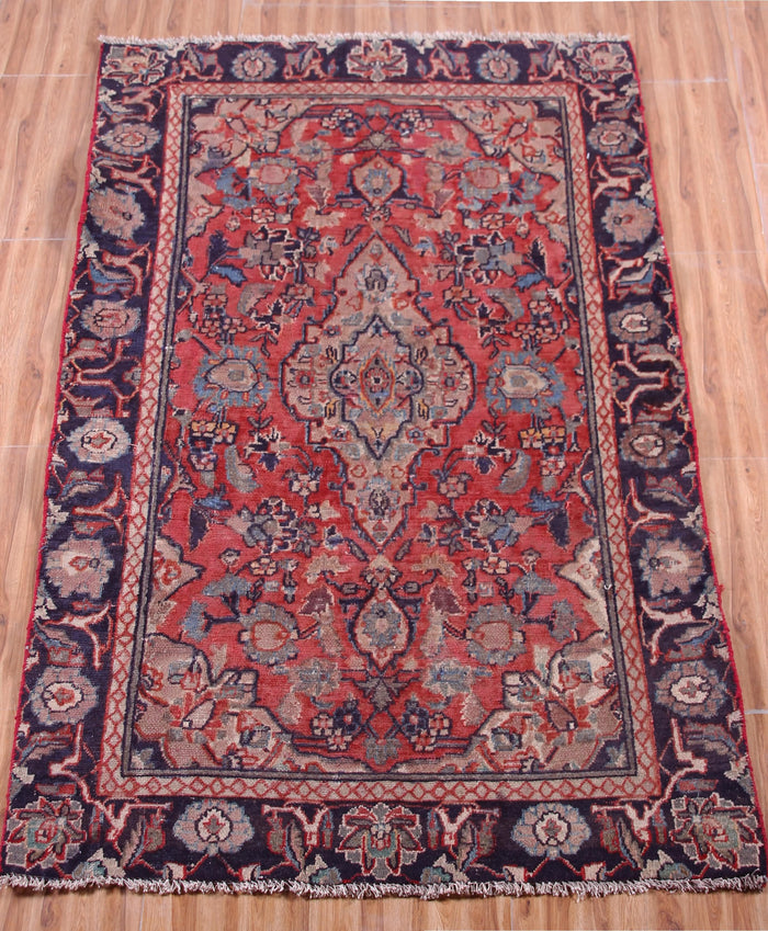 Vintage Kashan Persian Rug – Vermilion Mist