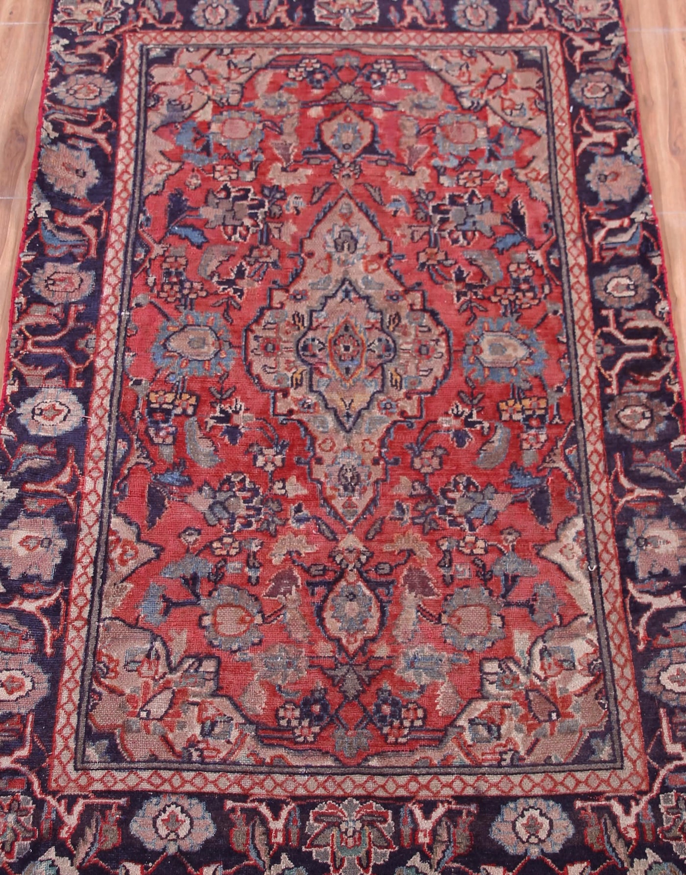 Vintage Kashan Persian Rug – Vermilion Mist