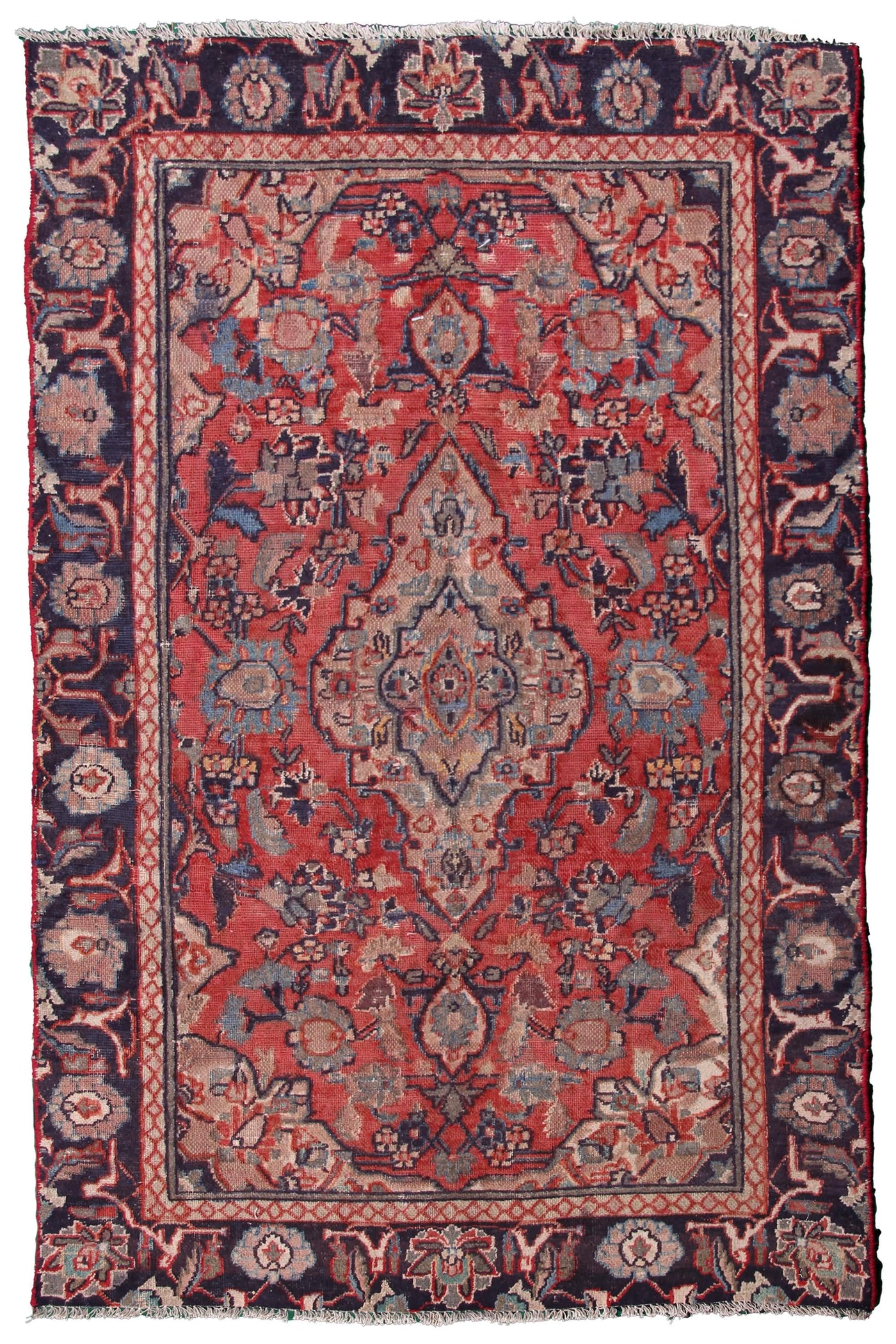 Vintage Kashan Persian Rug – Vermilion Mist
