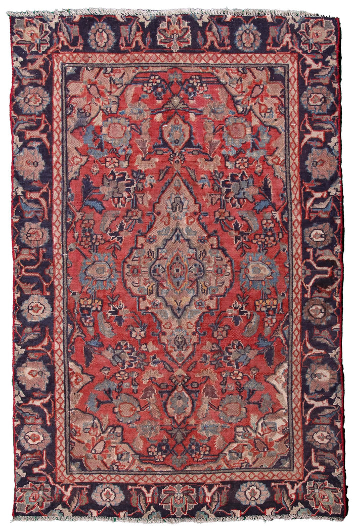Vintage Kashan Persian Rug – Vermilion Mist