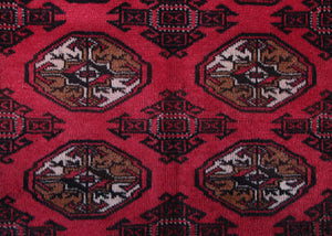 Turkmen Persian Rug, 100 x 142 cm hand knotted vintage wool medallion
