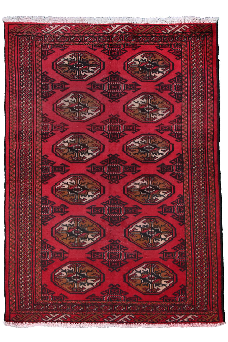 SC-2 Turkmen Persian Rug, 100 x 142 cm hand knotted vintage wool