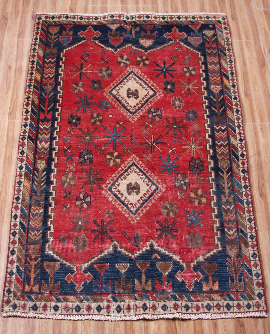 Sirjan Persian Rug, 97 x 150 cm hand knotted vintage wool room view