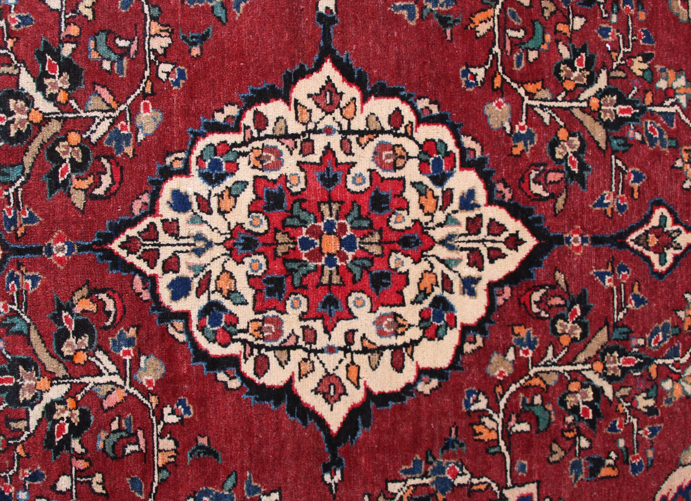 Vintage Hamadan Persian Rug – Vermilion Triptych
