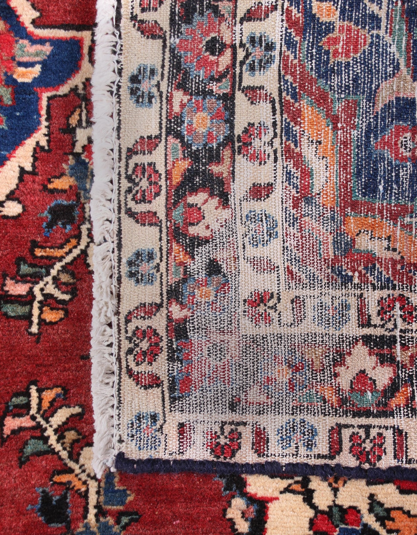 Vintage Hamadan Persian Rug – Vermilion Triptych