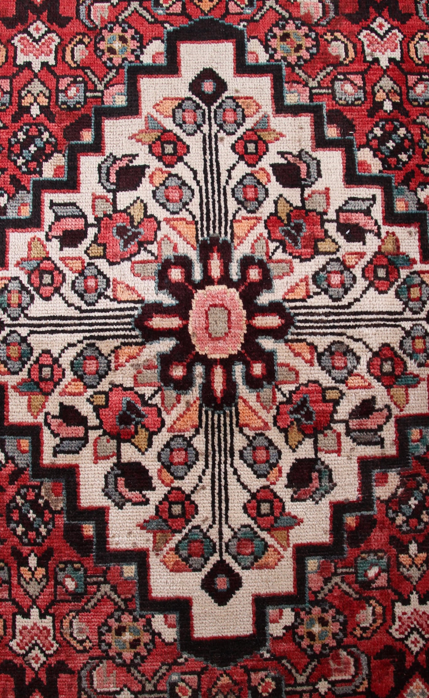 Vintage Hamadan Persian Rug – Bone Mandala
