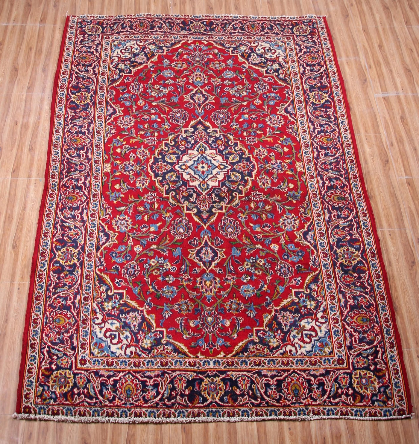 Vintage Kashan Persian Rug – Claret Haze