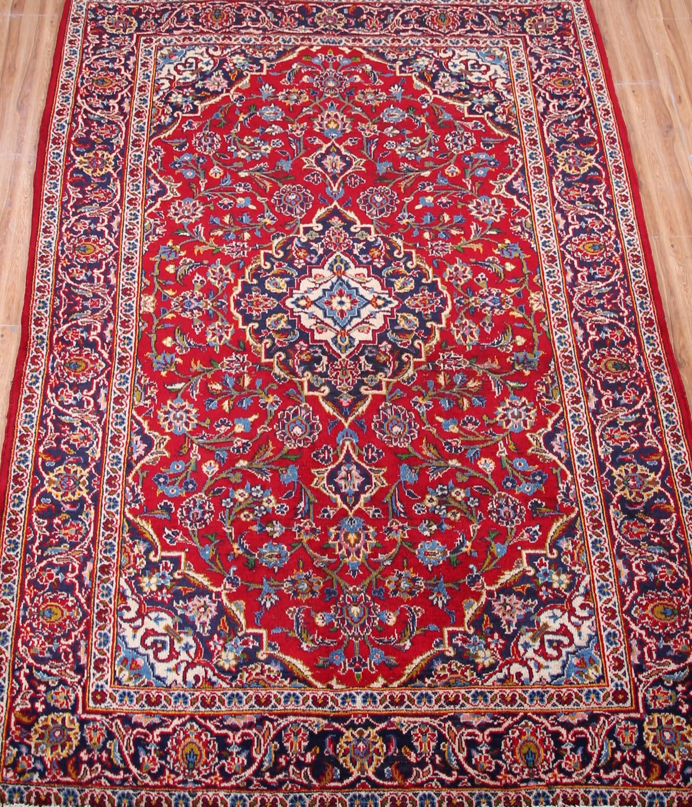 Vintage Kashan Persian Rug – Claret Haze