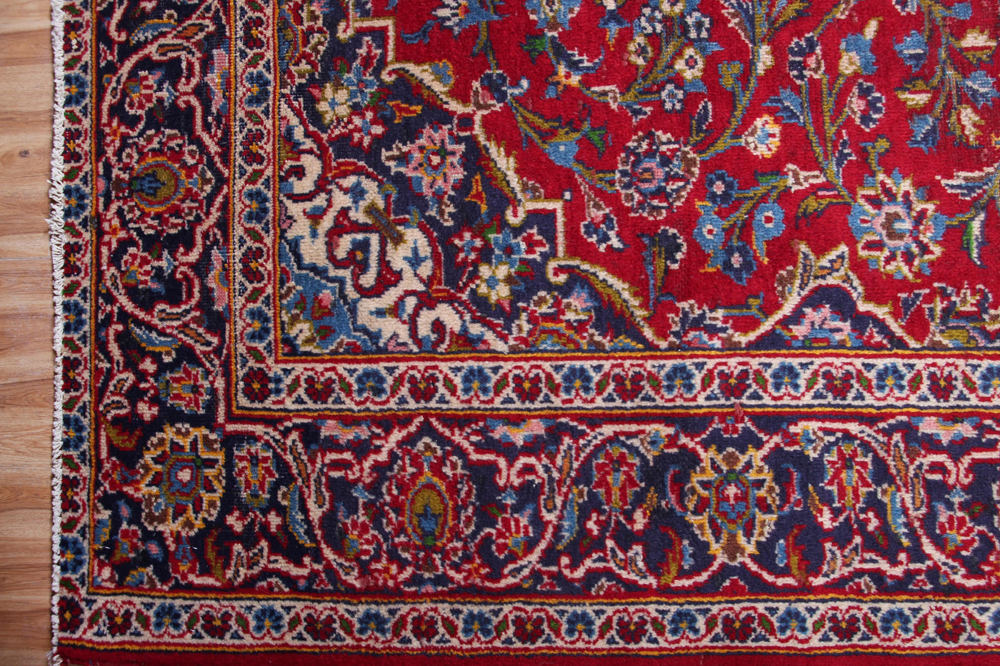 Vintage Kashan Persian Rug – Claret Haze
