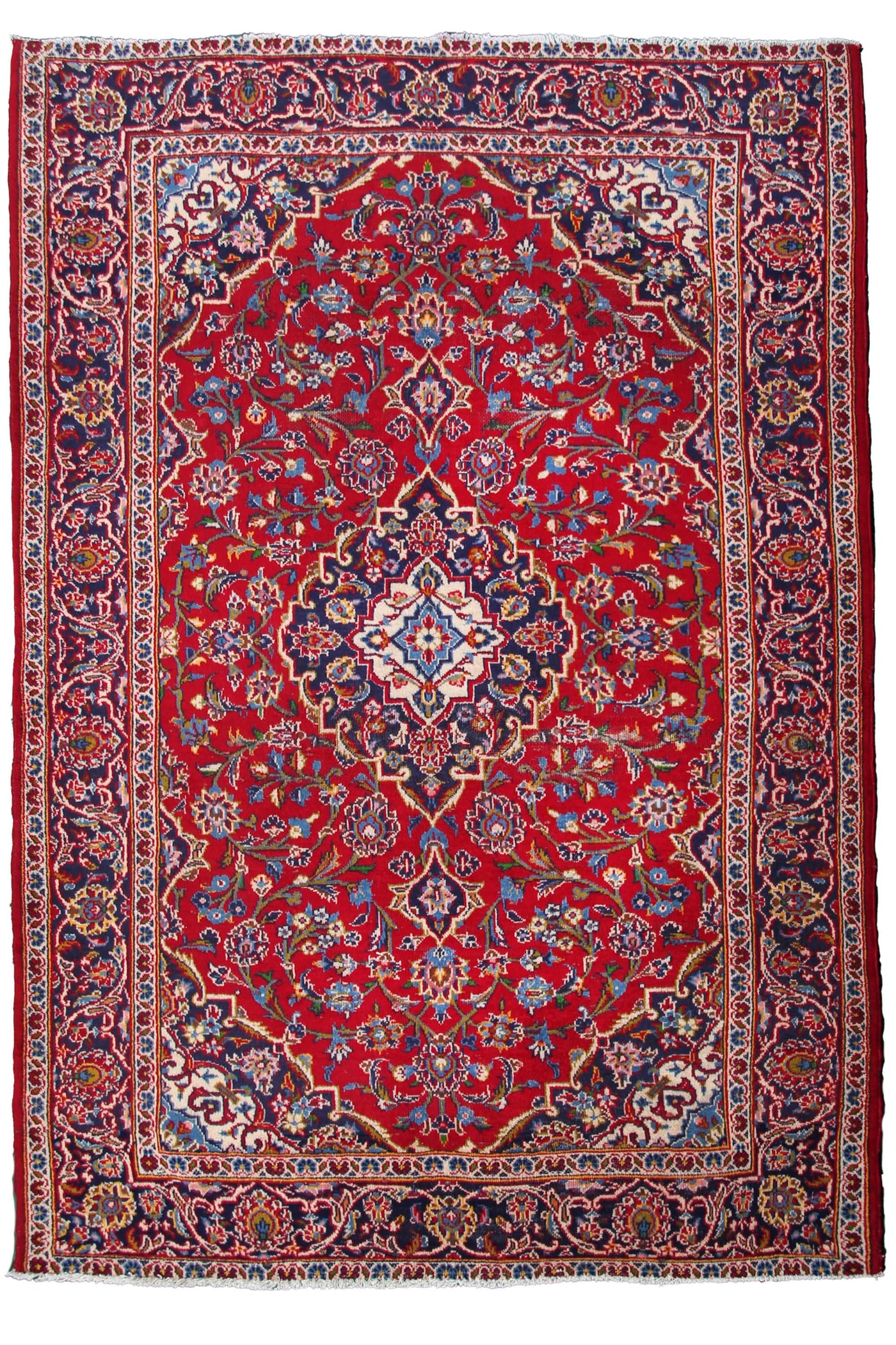 Vintage Kashan Persian Rug – Claret Haze