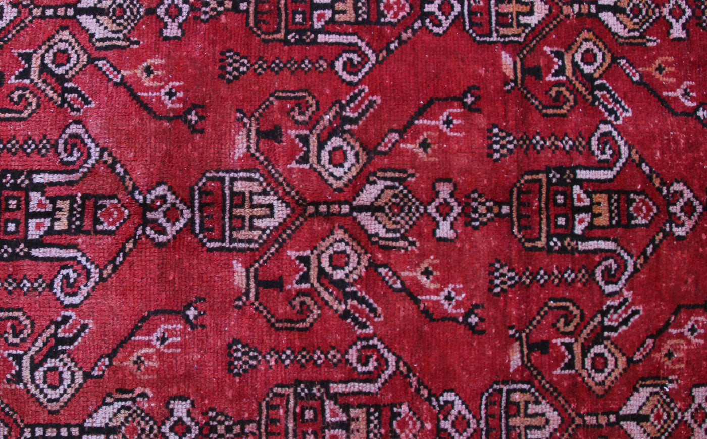 Vintage Ferdos Persian Rug – Crimson Mist