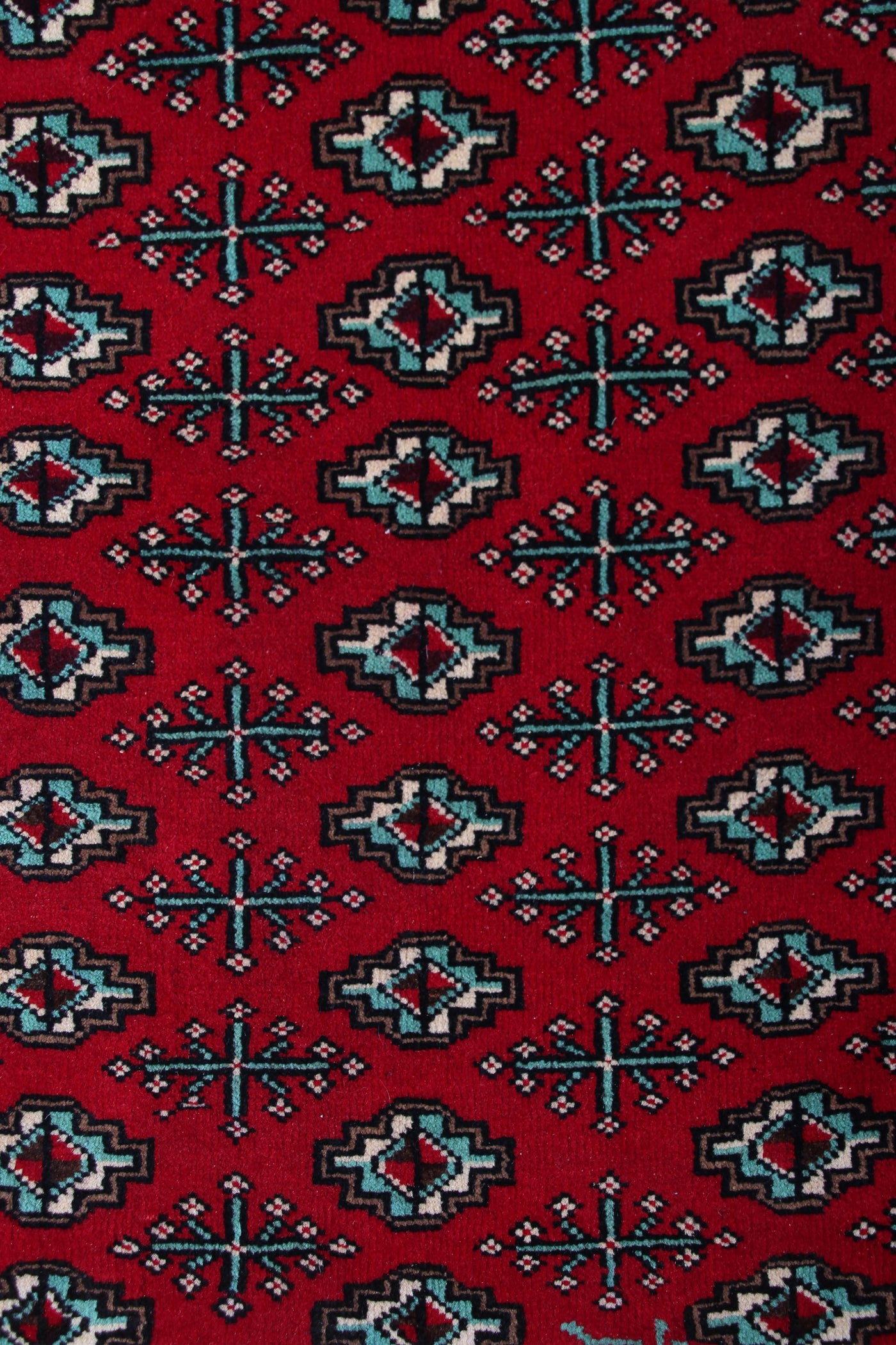 Vintage Turkmen Persian Rug – Claret Mosaic
