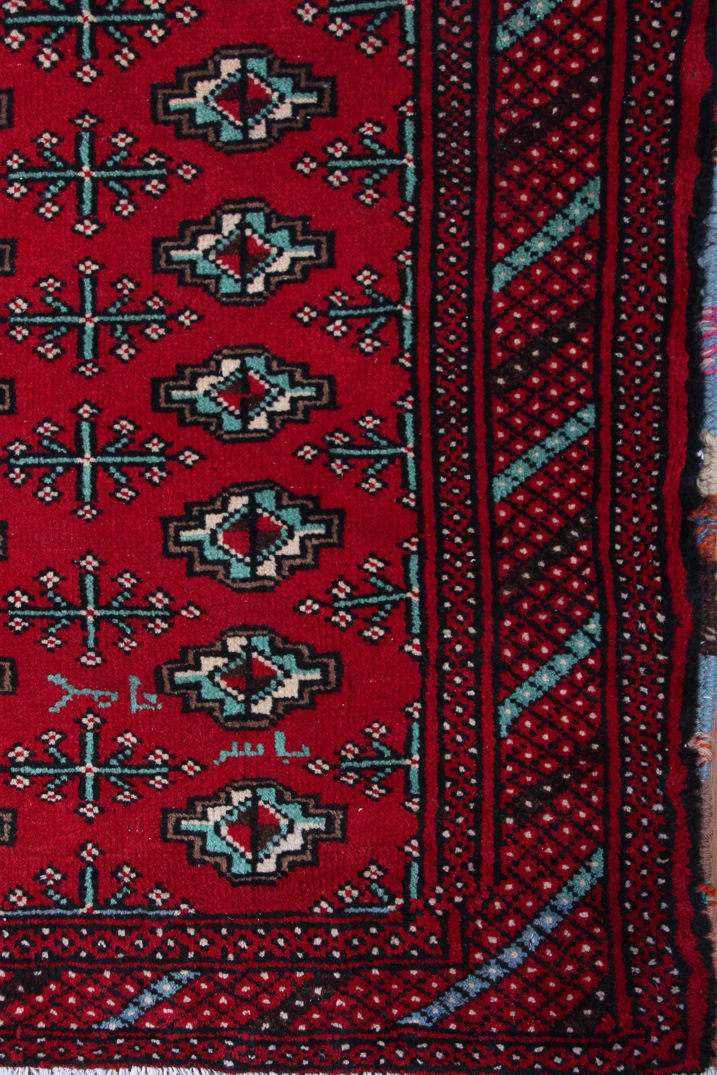 Vintage Turkmen Persian Rug – Claret Mosaic