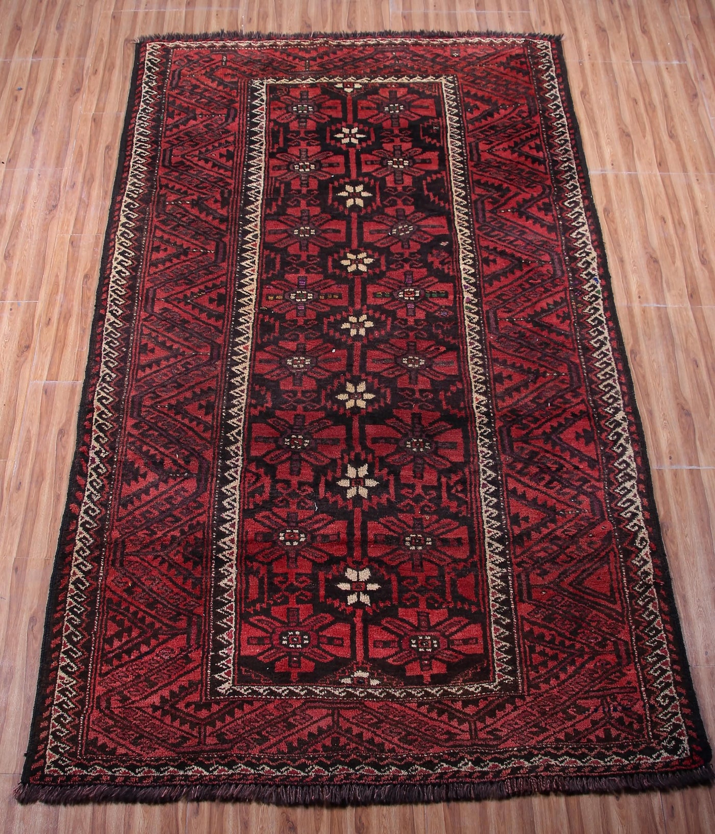 Vintage Baluchi Persian Rug – Crimson Patina