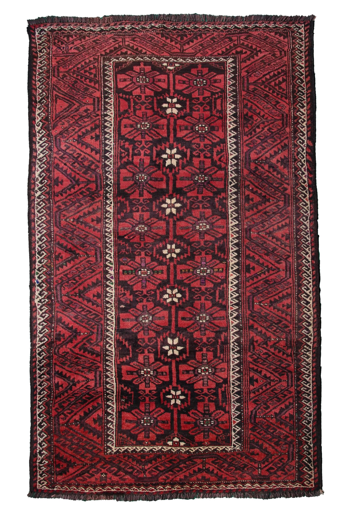 Vintage Baluchi Persian Rug – Crimson Patina