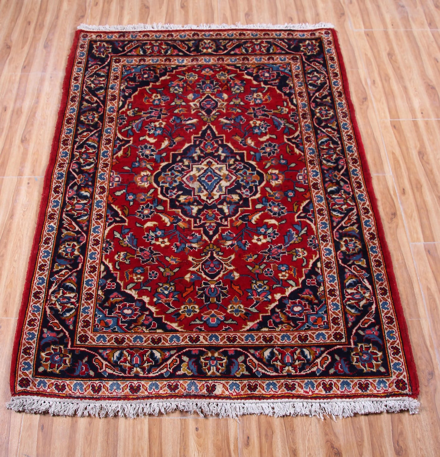 Vintage Kashan Persian Rug – Aqua Relic
