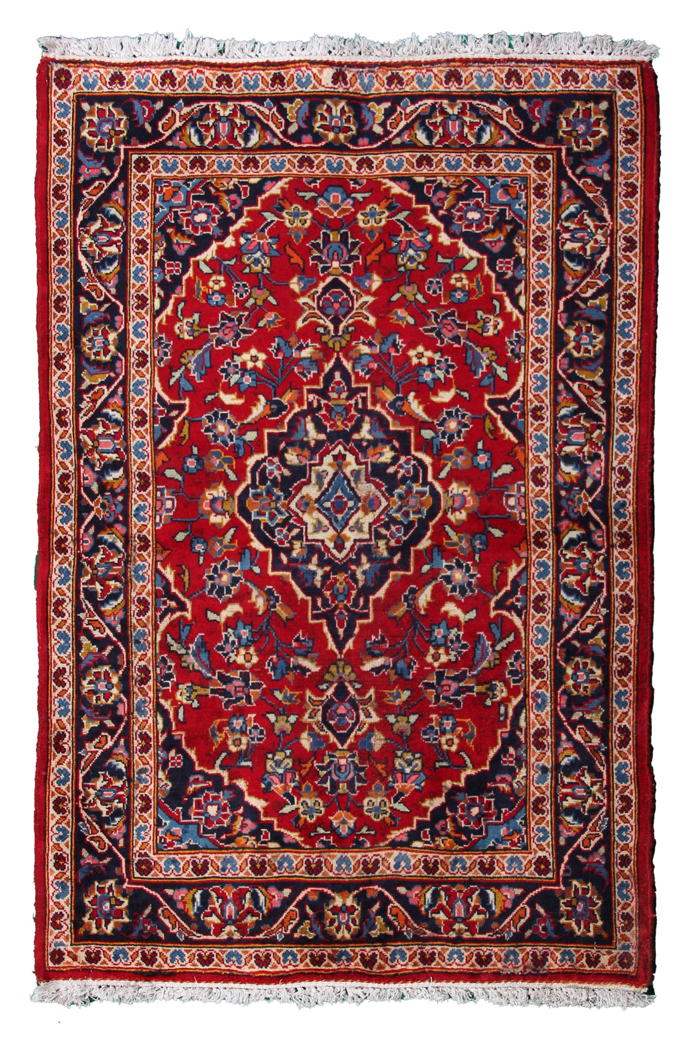 Vintage Kashan Persian Rug – Aqua Relic