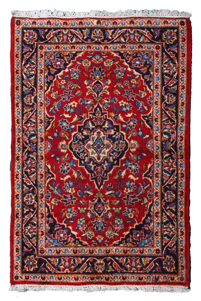 Vintage Kashan Persian Rug – Aqua Relic