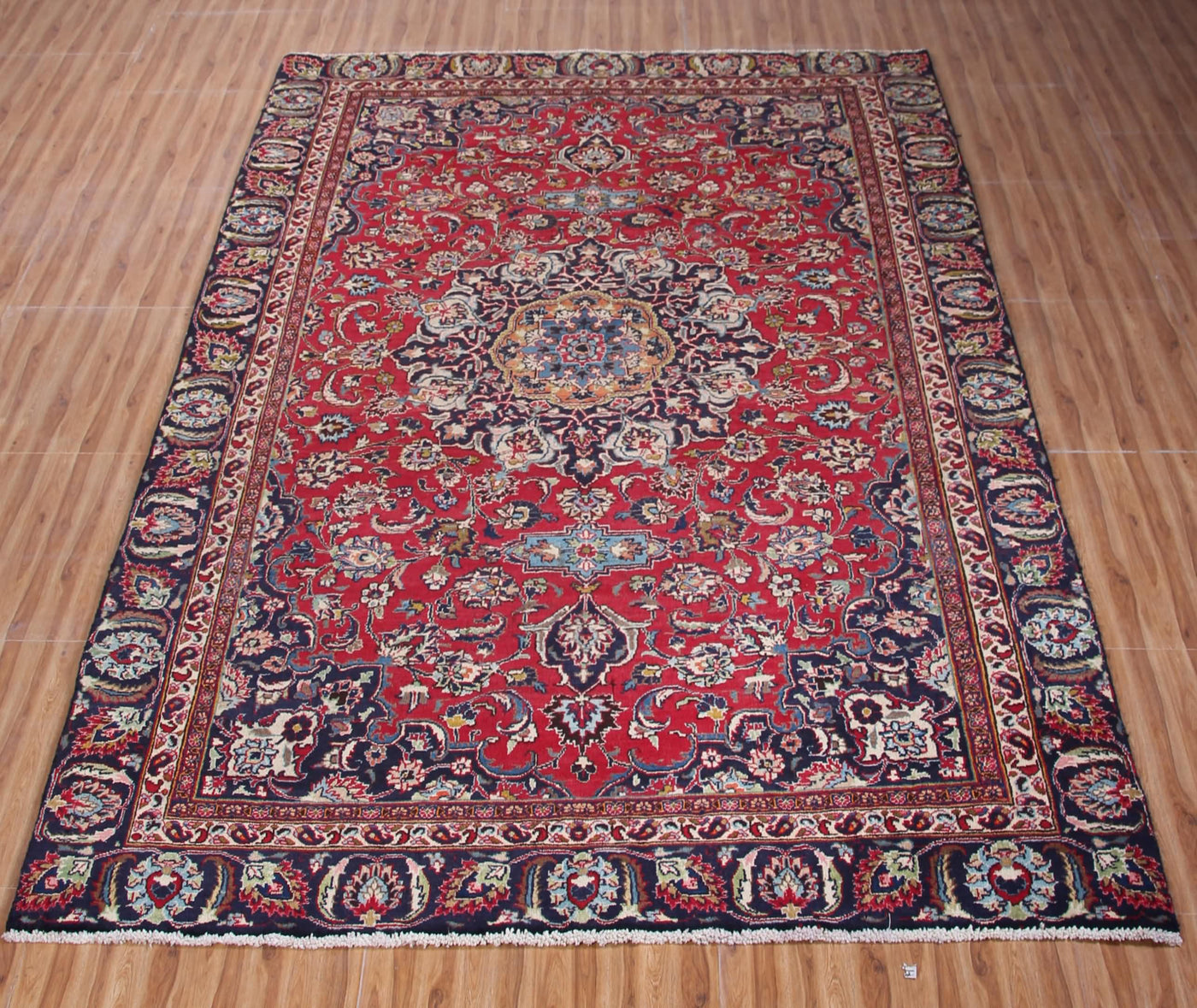 Vintage Mashad Persian Rug – Lagoon Crest