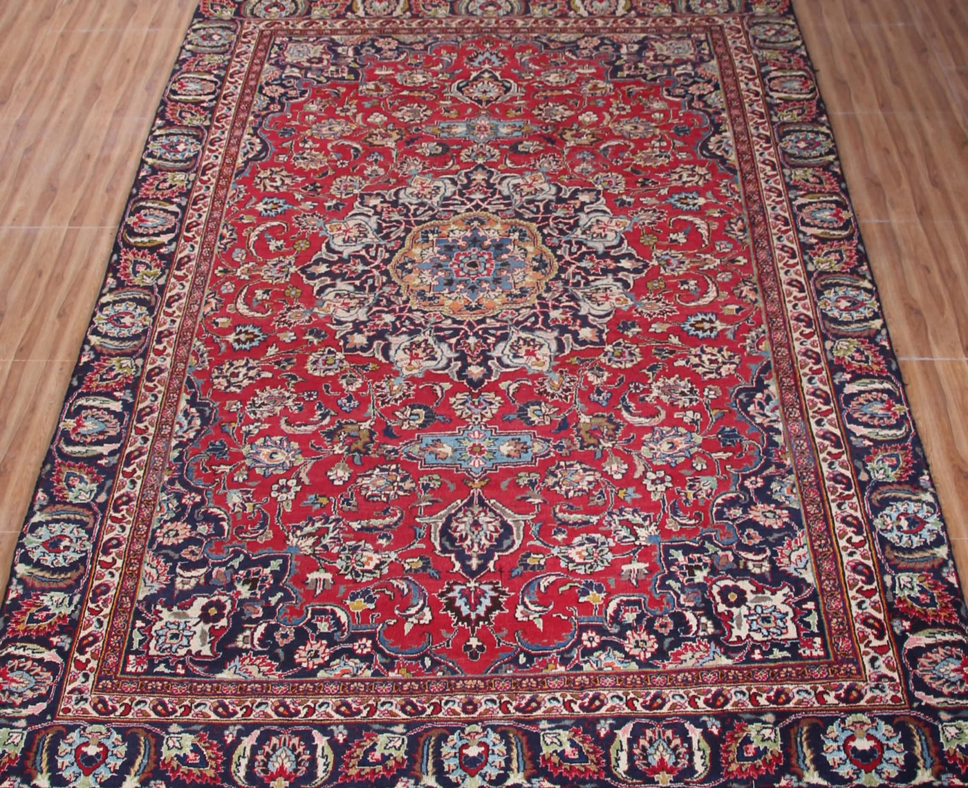 Vintage Mashad Persian Rug – Lagoon Crest