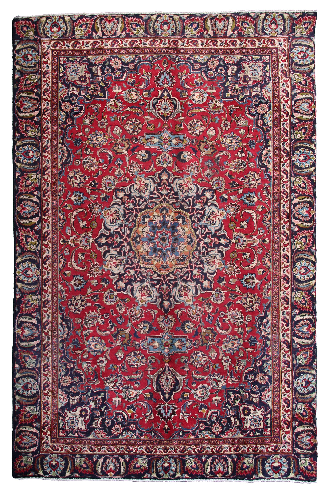 Vintage Mashad Persian Rug – Lagoon Crest