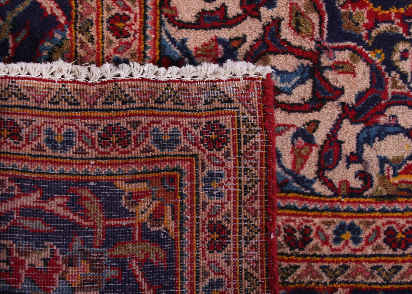 Vintage Kashan Persian Rug – Teal Aura