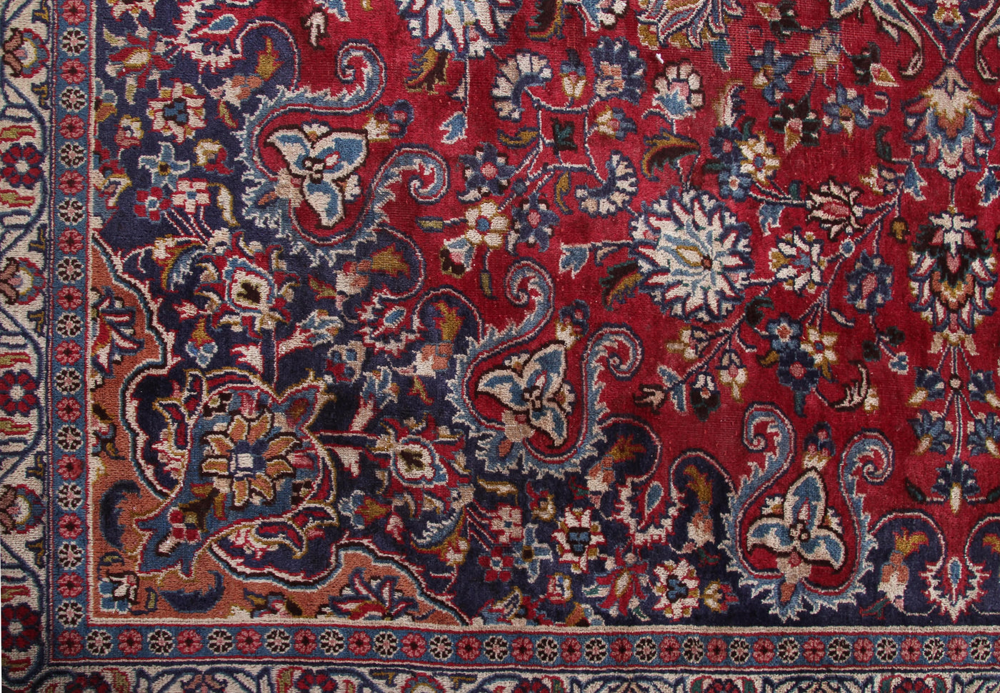 Vintage Mashad Persian Rug – Ember Crest