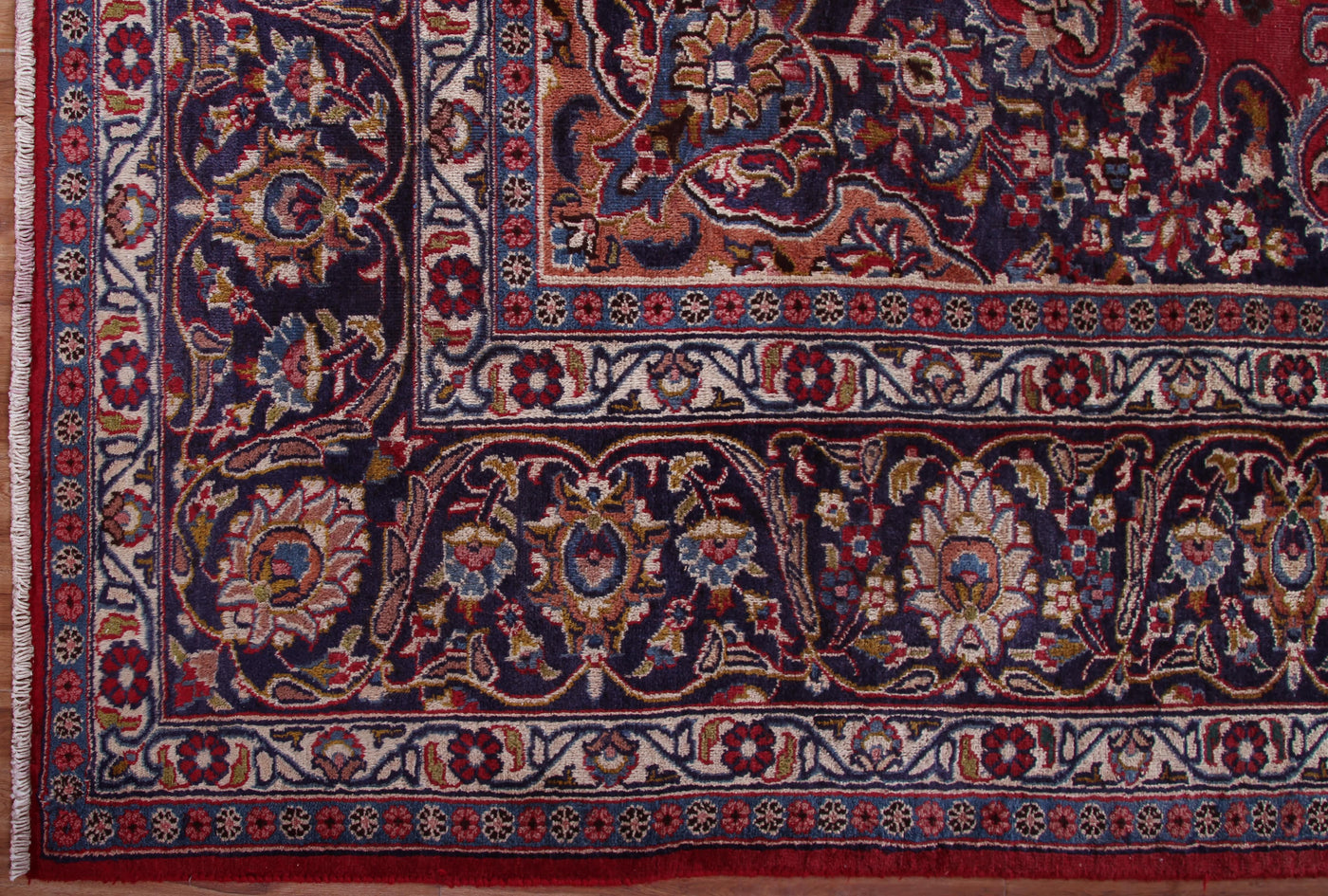 Vintage Mashad Persian Rug – Ember Crest
