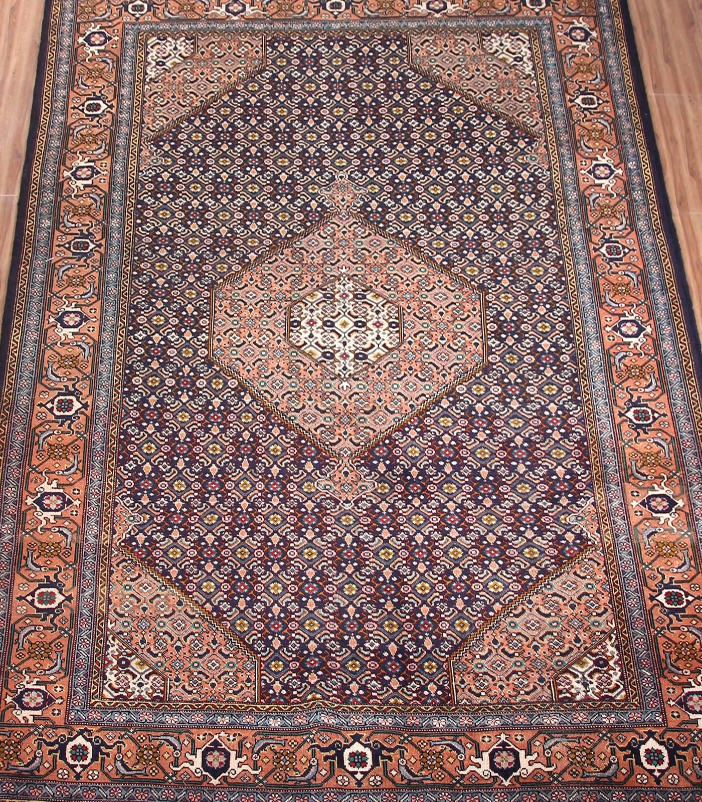 Vintage Ardabil Persian Rug – Rust Medallion