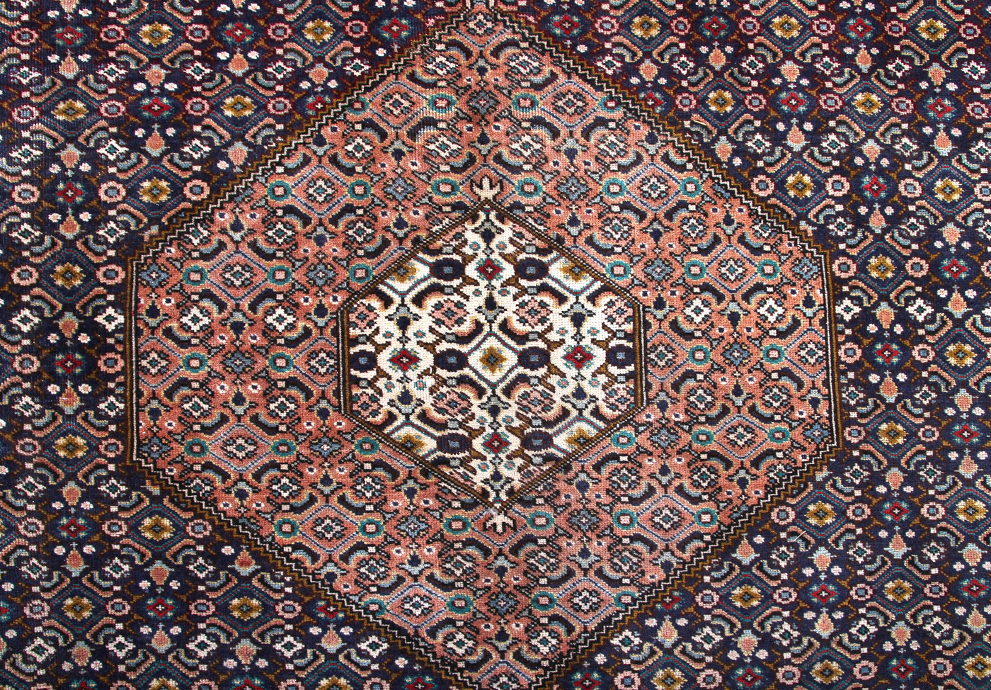 Vintage Ardabil Persian Rug – Rust Medallion