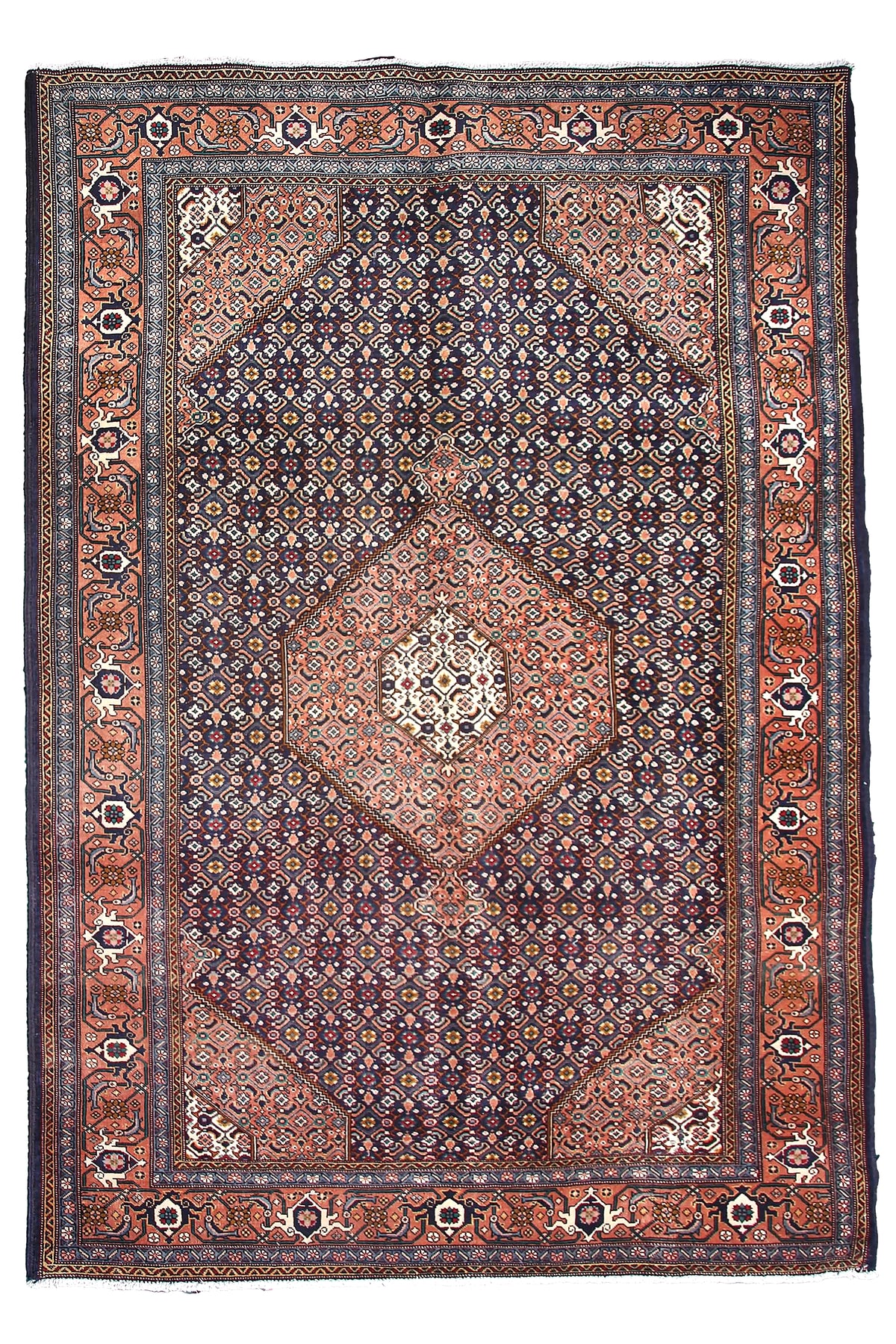 Vintage Ardabil Persian Rug – Rust Medallion