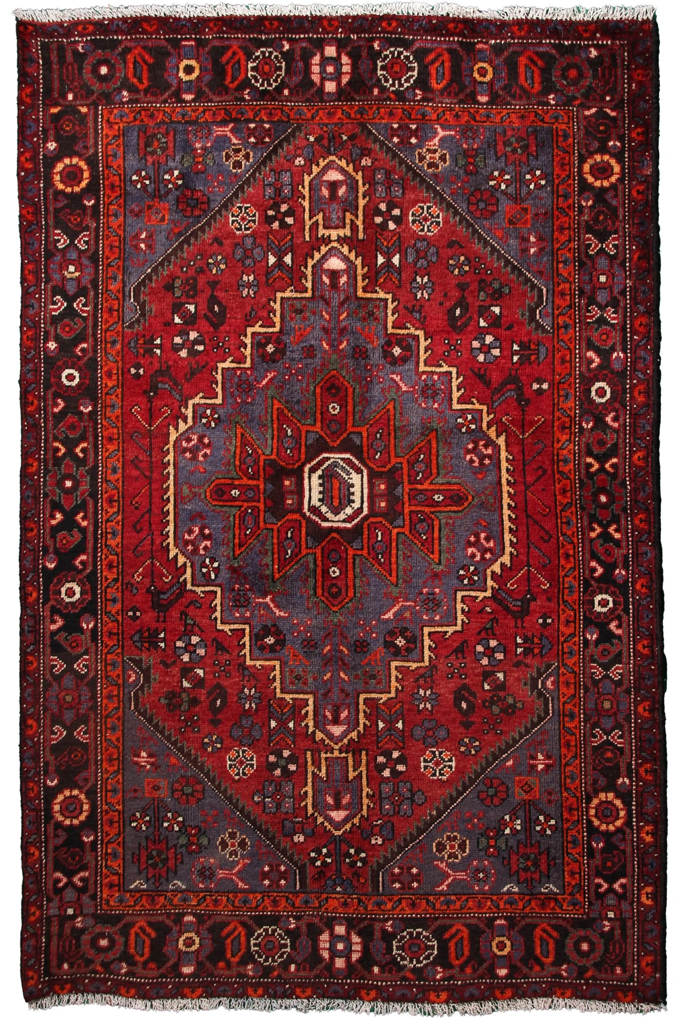 Vintage Zanjan Persian Rug – Ivory Lattice