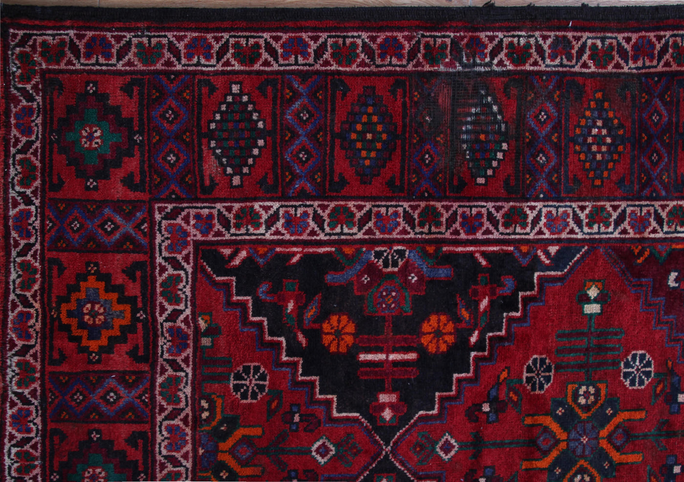 Vintage Baluchi Persian Rug – Obsidian Panel