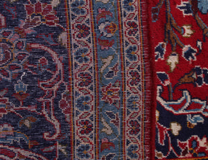 Kashan Persian Rug, 293 X 396 cm corner detail