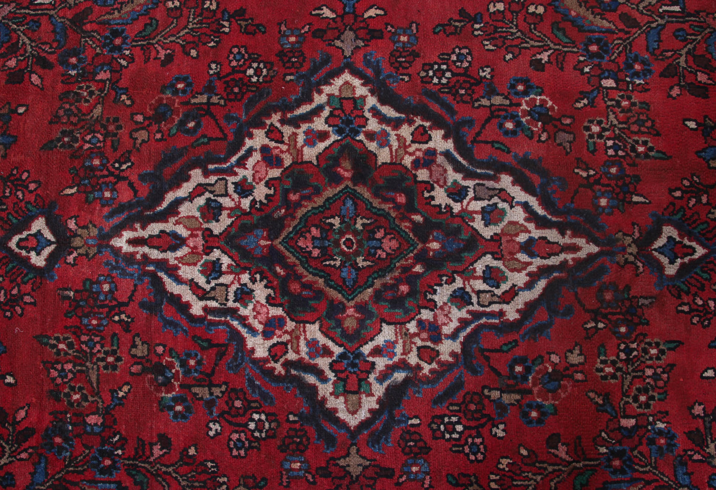 Vintage Hamadan Persian Rug – Teal Constellation