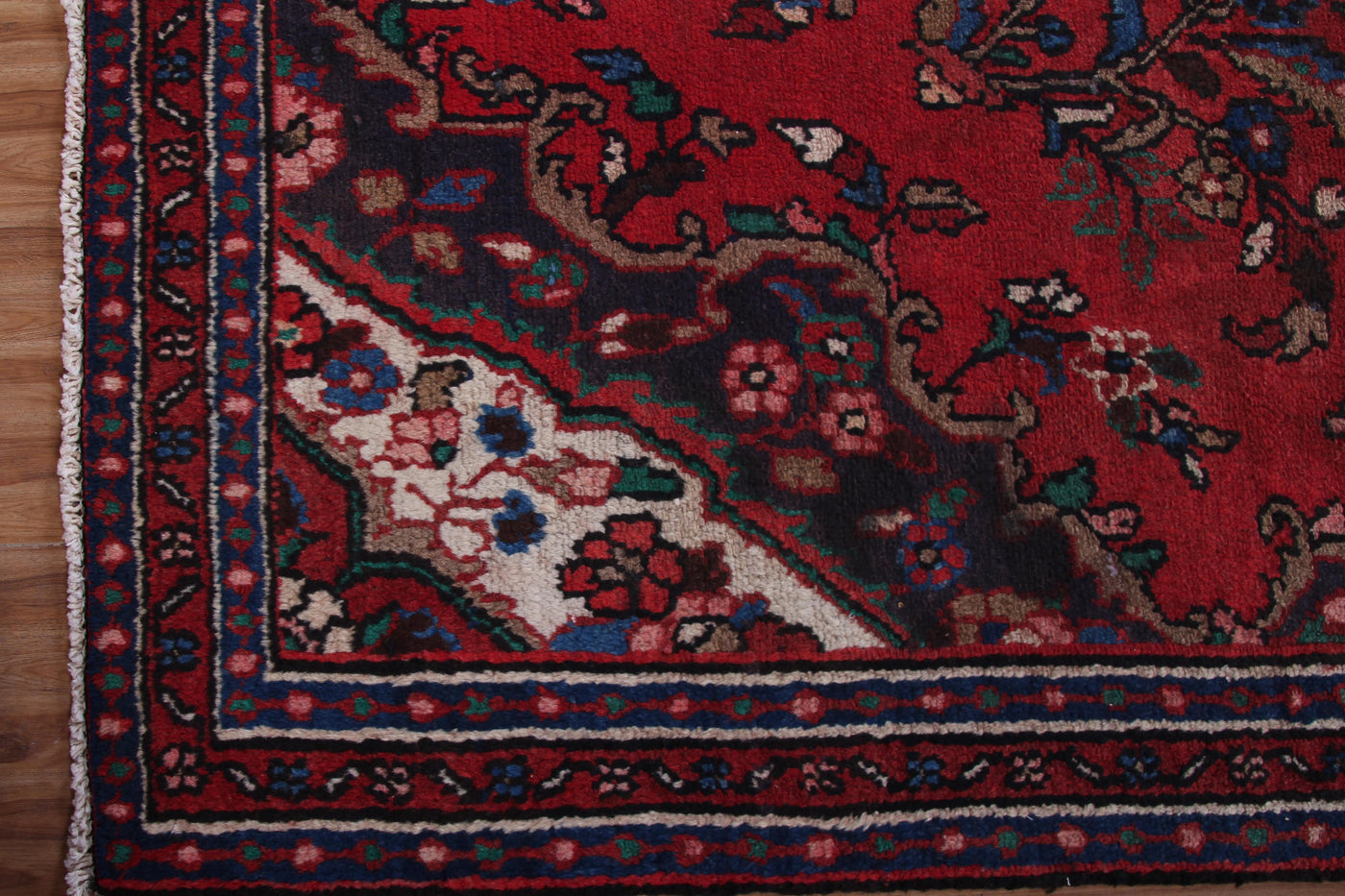 Vintage Hamadan Persian Rug – Teal Constellation
