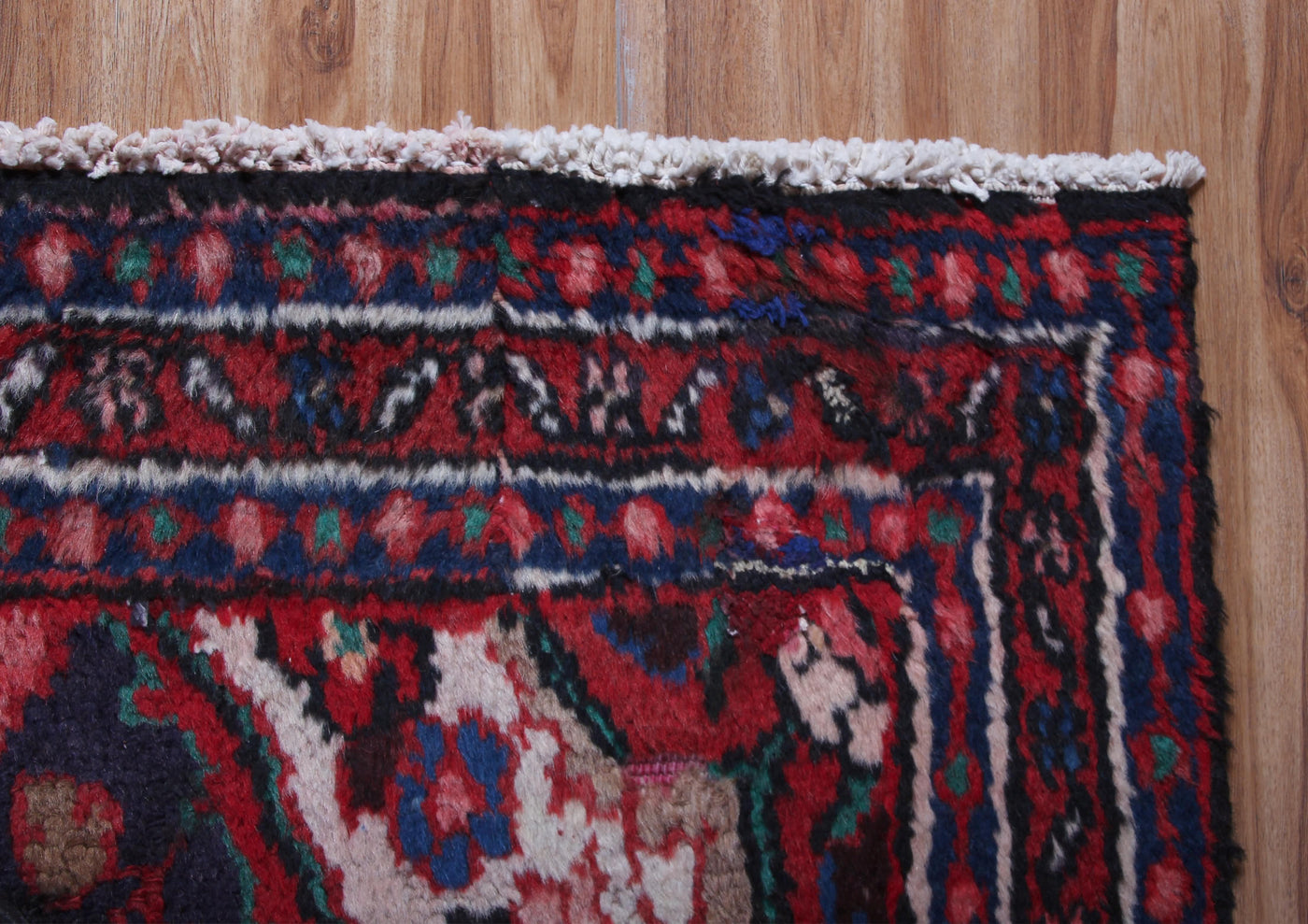 Vintage Hamadan Persian Rug – Teal Constellation