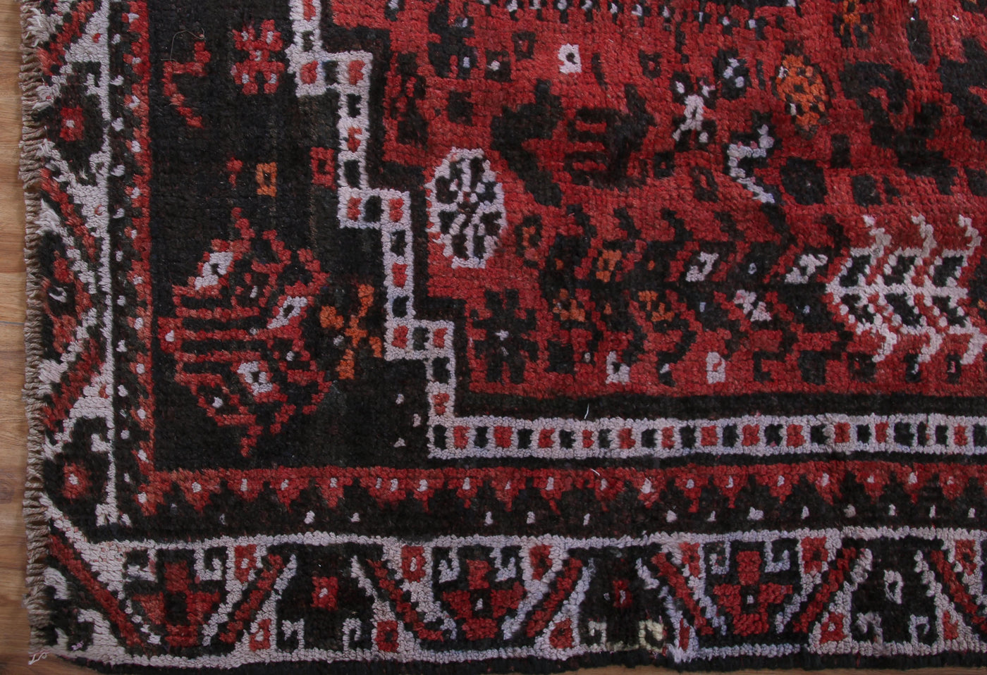 Vintage Shiraz Persian Rug – Midnight Triptych