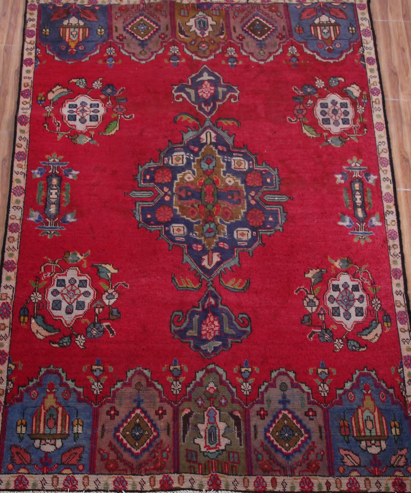 Vintage Tabriz Persian Rug – Marine Mandala