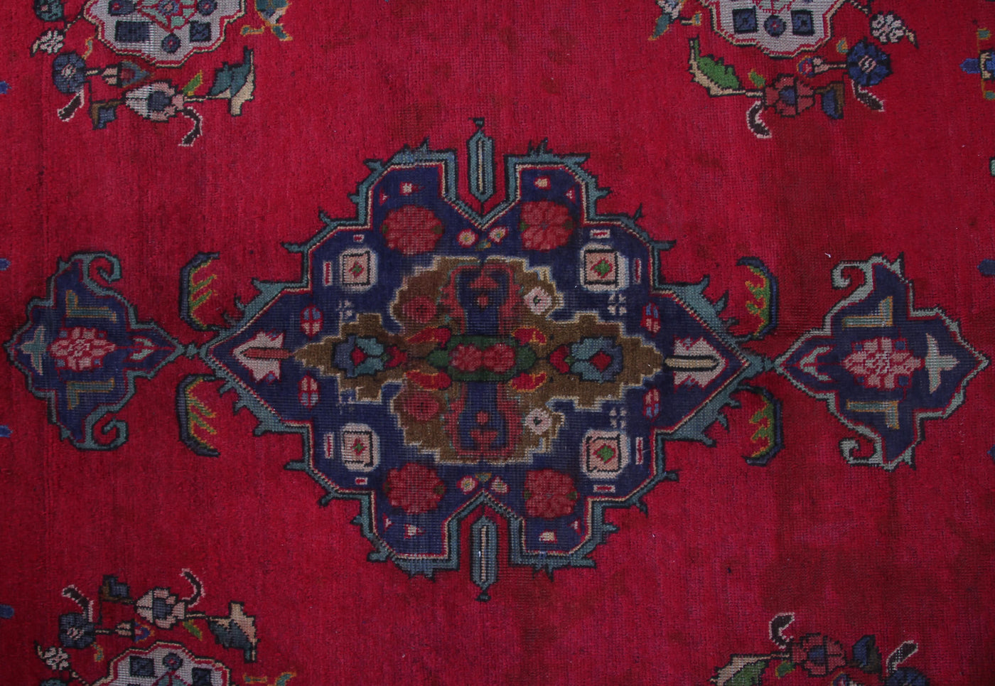 Vintage Tabriz Persian Rug – Marine Mandala