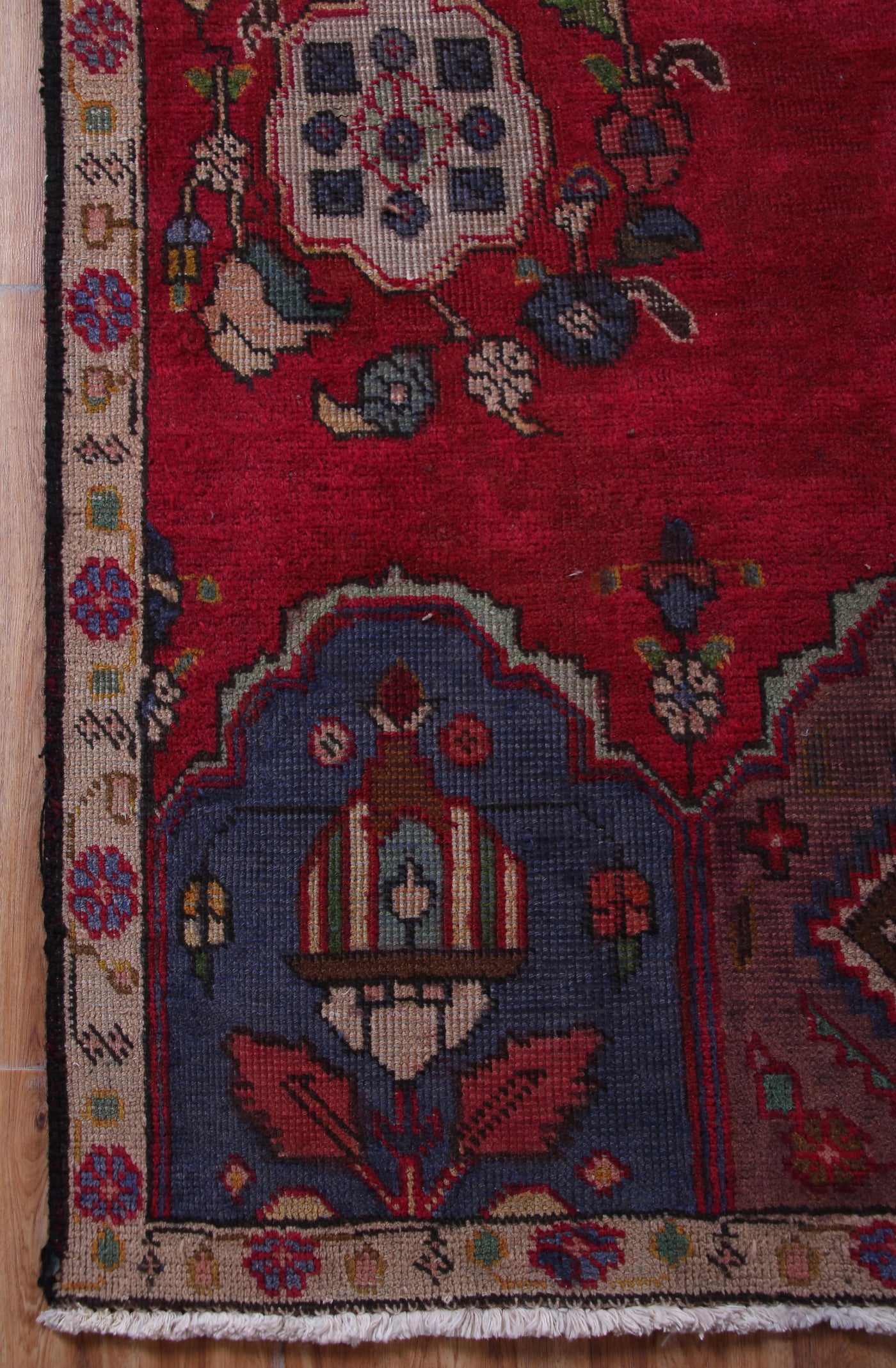 Vintage Tabriz Persian Rug – Marine Mandala
