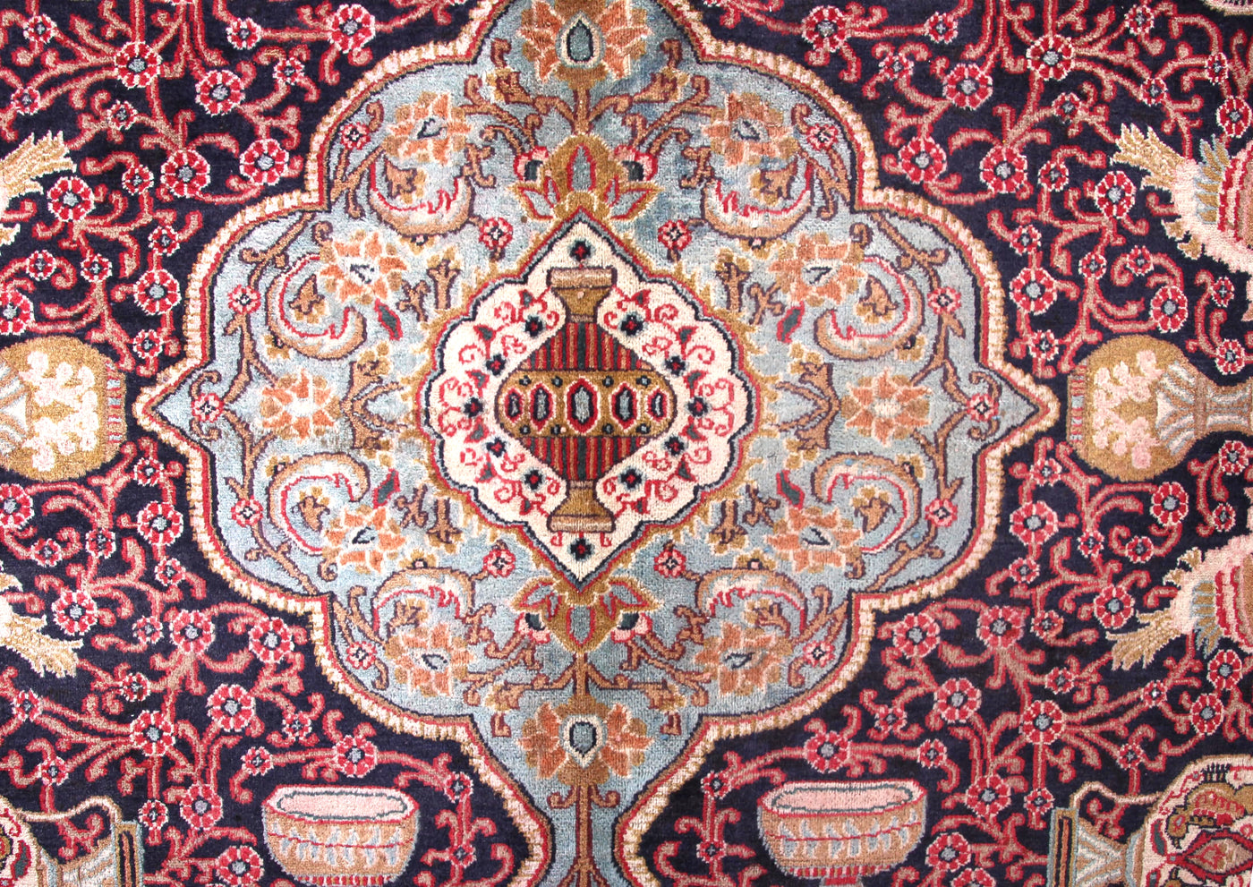 Kashmar Persian rug medallion detail