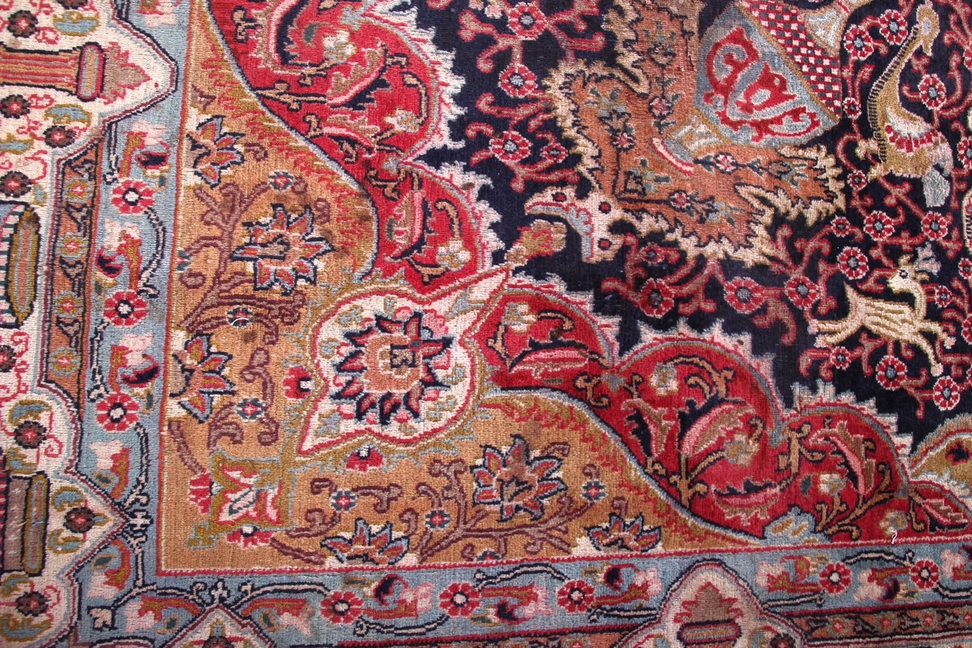 Kashmar Persian rug pattern close up