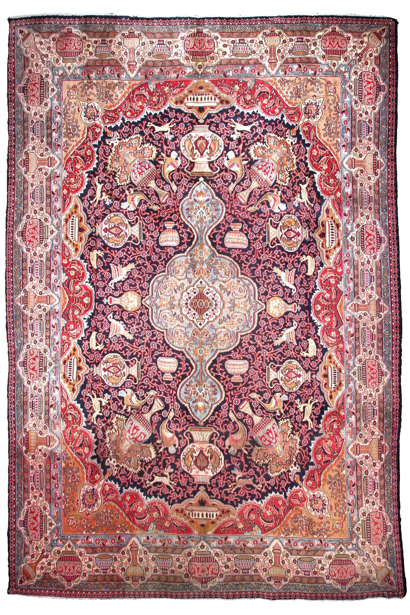 Kashmar Persian rug 290 x 382 cm hand knotted vintage wool