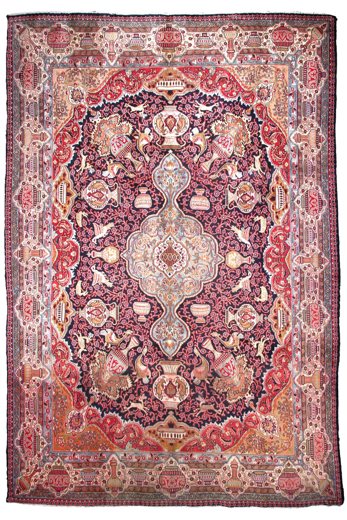 Kashmar Persian rug 290 x 382 cm hand knotted vintage wool