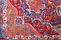 Kashmar Persian rug border design, hand knotted vintage wool