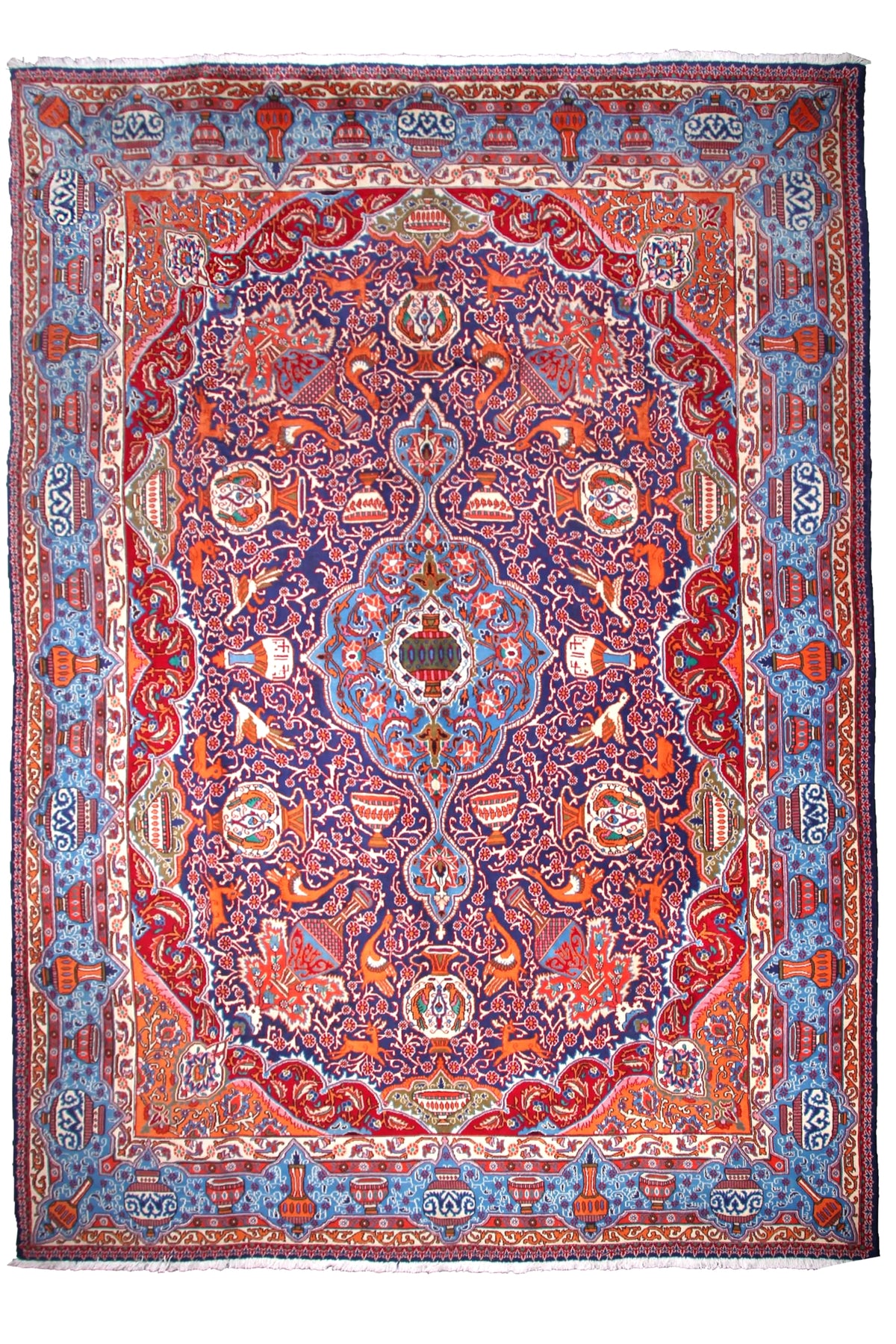 Hand knotted Kashmar Persian rug 297 × 392 cm, vintage wool rug from Iran
