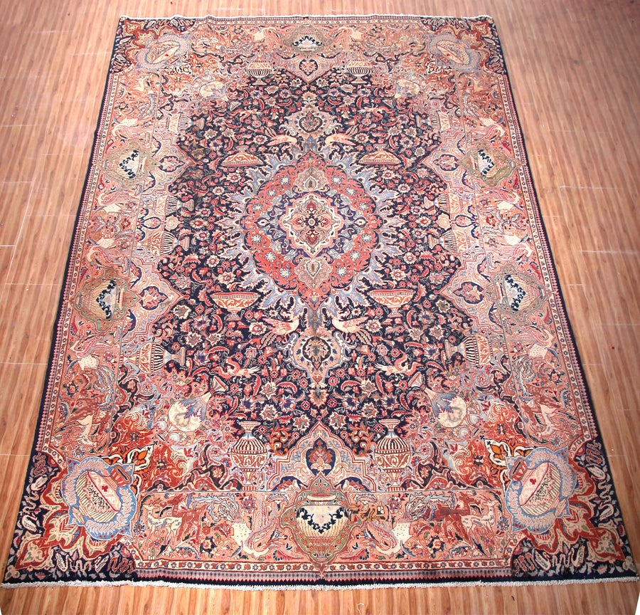 Kashmar Persian Rug, 300 x 400 cm hand knotted vintage wool room view