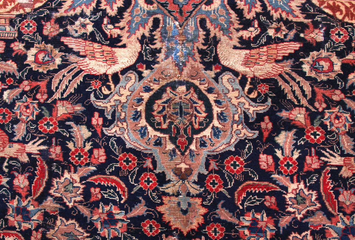 Kashmar Persian Rug, 300 x 400 cm hand knotted vintage wool floral pattern detail